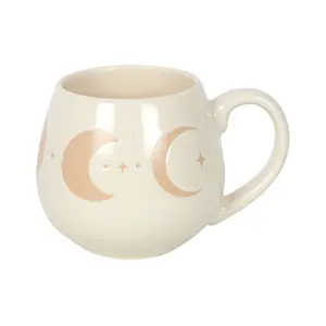 Something Different Moon Phase Rounded Mug Beige/White (One Size)