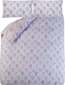 Cath Kidston Affinity Floral Duvet Cover Set Sky Blue Super King Bedding Set