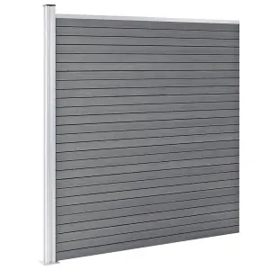 Berkfield WPC Fence Set 5 Square + 1 Slanted 965x186 cm Grey