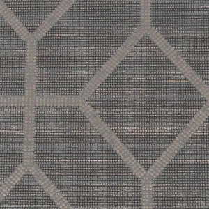 Boutique Asscher Grey Bronze effect Geometric Textured Wallpaper