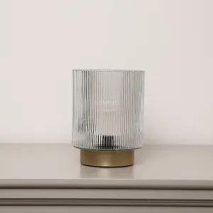 Melody Maison Clear Ribbed Glass Ambient Table Lamp