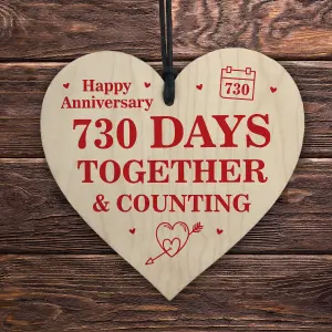 Red Ocean 2nd Anniversary Gifts For Couple Hanging Heart Gift For Boyfriend Girlfriend Novelty Anniversary Gift For Him Her