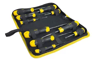 STANLEY 10-Piece Cushion Grip Screwdriver Set with Wallet Case for Ultimate Torque Control