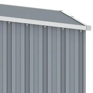 Peace Garden Firewood Shed 245x98x159 cm Galvanised Steel Grey