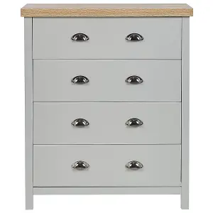 Beliani Traditional 4 Drawer Chest Grey CLIO