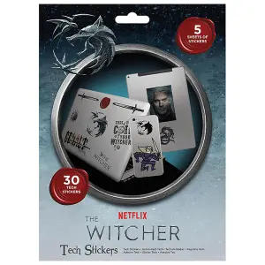 The Witcher Tech Stickers Set (Pack of 30) Black/Blue/Red (One Size)