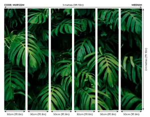 Origin Murals Large Rainforest Leaves Emerald Green Matt Smooth Paste the Wall Mural 300cm wide x 240cm high