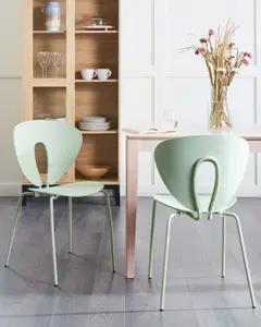 Set of 2 Dining Chairs TRACY Light Green