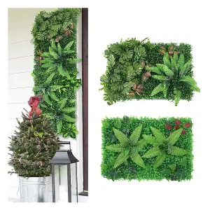 Artificial Grass Plant Wall Panel, Artificial Leaves Hedge Greenery Wall Panel