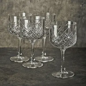 Queensway Home & Dining 500ml Large Cocktail Drinking Glasses Wine Martini Long Stem Set of 4