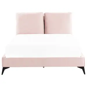 Velvet EU Double Size Bed Pink MELLE