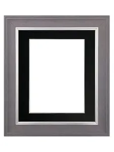 Scandi Slate Grey Frame with Black Mount for Image Size 14 x 8 Inch