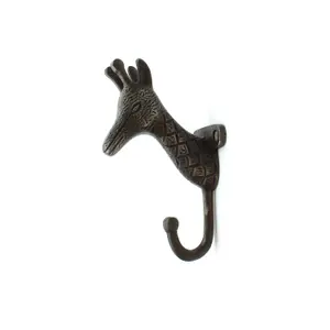 Oakcrafts - Antique Cast Iron Giraffe Single Hook - 140mm