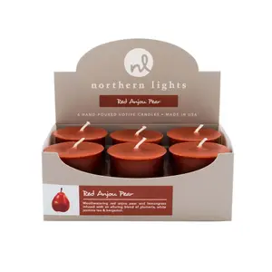 Northern Lights Votive Candle 6 pack - Red Anjou Pear