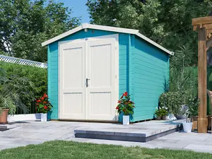 Dunster House Wooden Shed 8x10 Garden Cabin Secure Workshop Tool Storage Roof Felt Petrus