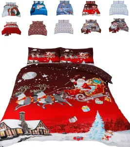 Christmas Greeting DUVET SET 3D Print Polycotton Bedding Set