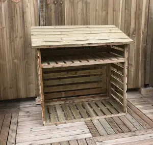 5 x 2 Pressure Treated T&G Wooden Log Store (5' x 2' / 5ft x 2ft) (5x2)