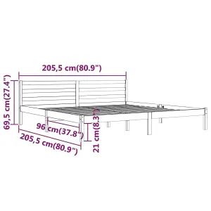 Berkfield Day Bed Solid Wood Pine 200x200 cm Super King