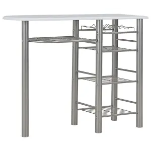 Berkfield 3 Piece Bar Set with Shelves Wood and Steel White