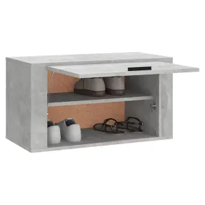 Berkfield Wall-mounted Shoe Cabinet Concrete Grey 70x35x38 cm Engineered Wood