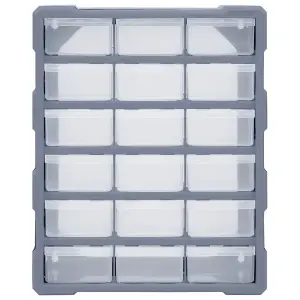 vidaXL Multi-drawer Organiser with 18 Middle Drawers 38x16x47 cm