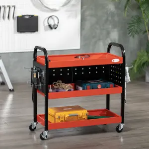 DURHAND 3 Tier Rolling Tool Cart for Garage Mechanics Warehouse 100 kg Capacity