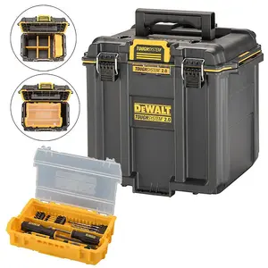 DeWalt DWST83470 Toughsystem 2.0 Battery Charger Box 18v XR + Half Width Toolbox