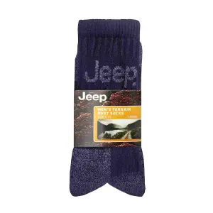 Jeep Terrain - Mens 3 Pair Work Socks 6-11 Blue