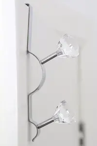 Essentials by Premier Over Door Clear Diamantes Double Hook