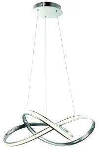 Milagro Cappio Chrome LED Pendant Lamp 36W(130W) Stunning Designer Hanging Ceiling Light With Elegant Chrome Curves