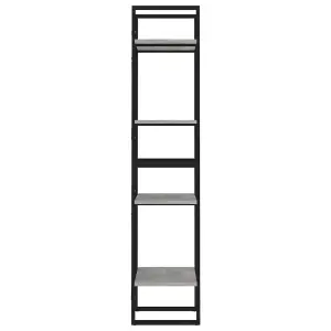 Berkfield 4-Tier Book Cabinet Concrete Grey 40x30x140 cm Engineered Wood