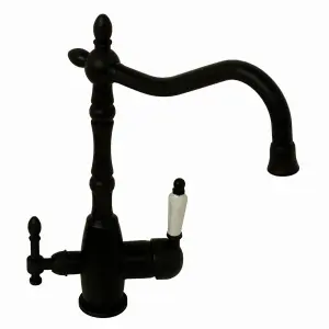 ENKI Aylesbury Traditional Black 3in1 Water Purifier Filter Mixer Tap for Kitchen Sink