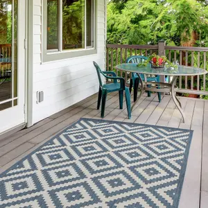 Ecology Collection Outdoor Rugs in Blue  100blu