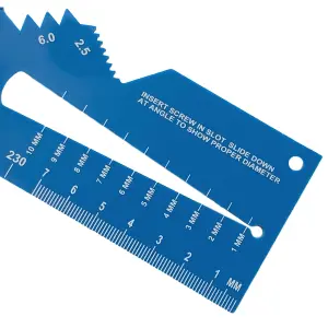 Taskar Screw Diameter & Thread Pitch Gauge Ruler (Metric)