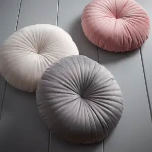 Catherine Lansfield Round Cushion Soft Touch 40x40cm Cushion Natural