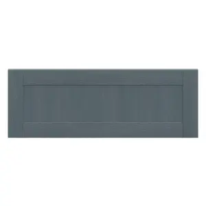 Alpinia Matt dusk blue wood effect Drawer front, bridging door & bi fold door, 356mm x 18mm x 997mm