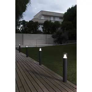 Luminosa Plim Outdoor LED 1 Dark Grey Bollard 10W 3000K IP65