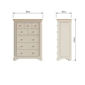 8 Drawer Chest Of Drawers Solid Painted Oak Putty Ready Assembled