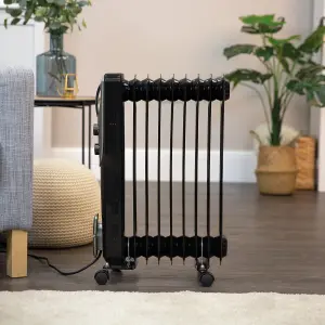 Russell Hobbs Oil Filled Radiator 2000W 9 Fin Black RHOFR5002B