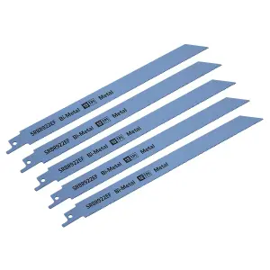 Sealey 230mm 18 TPI Metal Reciprocating Saw Blade Pack of 5 Pieces SRBR922EF