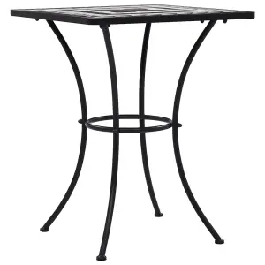 Berkfield Mosaic Bistro Table Black and White 60 cm Ceramic