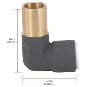 SPARES2GO Radiator Valve Reducing Elbow Stem Compression 15mm x 10mm Pushfit Anthracite (Pack of 2)