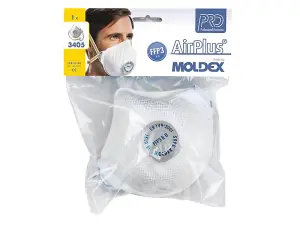 Moldex 340512 Air Plus FFP3 R D Valved Reusable Mask Single MOL340512