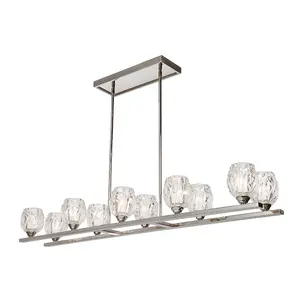 Elstead Rubin 10 Light Ceiling Island Chandelier Pendant Bar Light Polished Nickel, G9