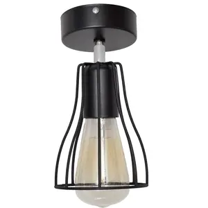 Luminosa Tube Semi Flush Light Black 10cm