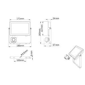 Philips LED Projectline Floodlight 30W 400K with Sensor