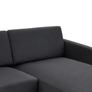 Left-Hand Corner Sofa BREDA Black 2 Seater Left Hand