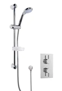 Shower Bundle Concealed Round Twin Valve & Slide Rail Shower Kit - Chrome - Balterley