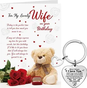 Faccito Wife Birthday Card From Husband Happy Birthday To My Wife Card Greeting Card Nice Words Anniversary Card With White Envelope I Love You Wife