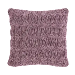 Catherine Lansfield Chunky Marl Knit Cosy 45x45 cm Cushion Plum